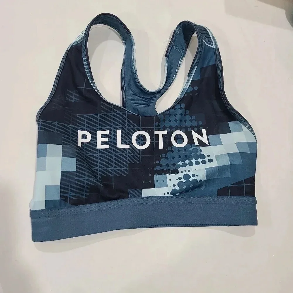 Adidas X PELOTON Size Small Prime Green Sports Bra Racerback Athletic Activewear